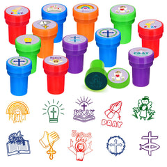 Cinrobiye 24-pcs Christian stampers in assorted designs for engaging classroom crafts