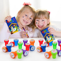 Cinrobiye Christian stampers used as pinata fillers for celebrations