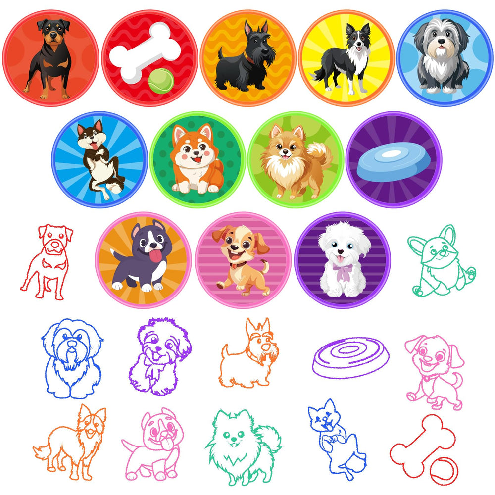 Cinrobiye dog design stampers offer bright colors and immediate use.