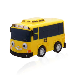 Cito the Little Bus wind-up caregiver closeup suggests guidance and protective play.