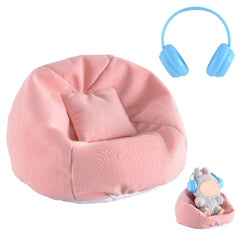 Ciunura doll seat with pink mini sofa enhances display for 17cm dolls.