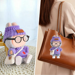Ciunura Labubu doll boots in purple complete the outfit