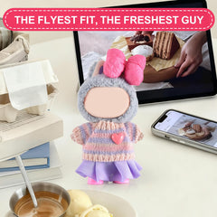Ciunura Labubu doll clothes dress purple, playful style for posing.