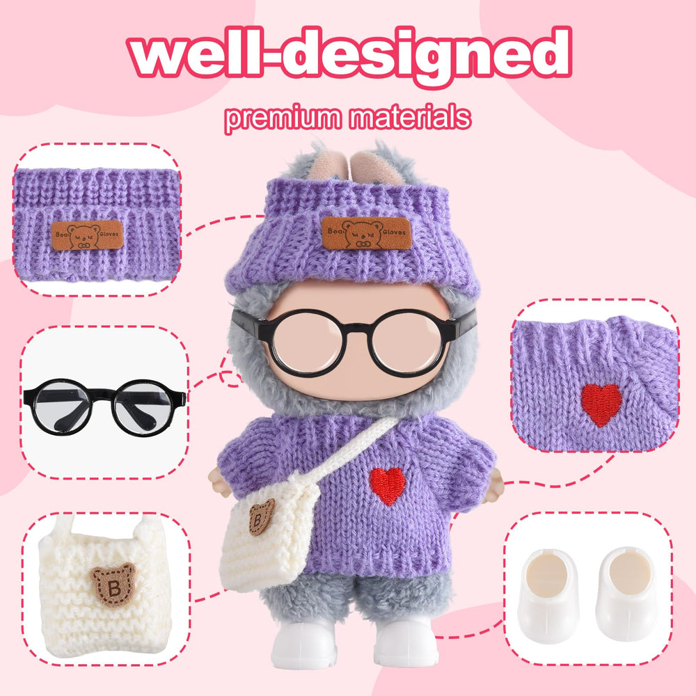 Ciunura Labubu doll glasses in purple for character looks