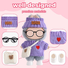 Ciunura Labubu doll glasses in purple for character looks