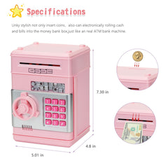 civan ATM piggy bank pink user-friendly keypad and password indicator