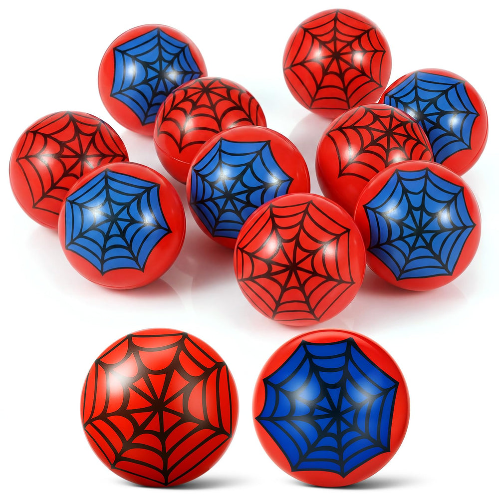Civaner 12-pack stress balls with spider web pattern for party favors and fun.