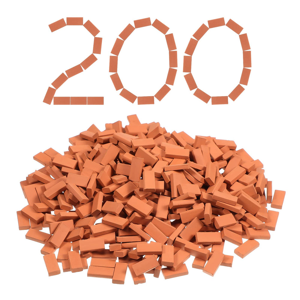 Civaner 200 Pcs Mini Bricks pack for durable dollhouse walls in vivid red.