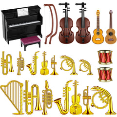 Civaner 24 Pcs dollhouse piano mini instrument enhances display and storytelling