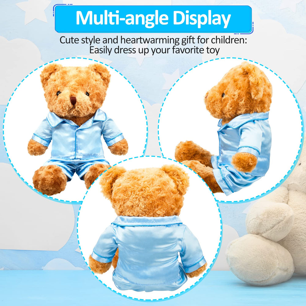 Civaner bear clothes blue set shown on plush bear for cozy styling