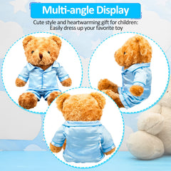 Civaner bear clothes blue set shown on plush bear for cozy styling