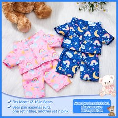 Civaner bear pink pajama set adds cute charm to stuffed companion