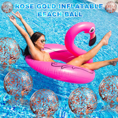 Civaner clear inflatable beach ball confetti adds bright pool party accents