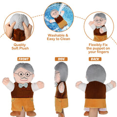 Civaner grandmother puppet designed for warm family narratives and classroom use.
