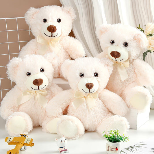 Civaner four-pack white teddy bears with soft plush for hugs and decor