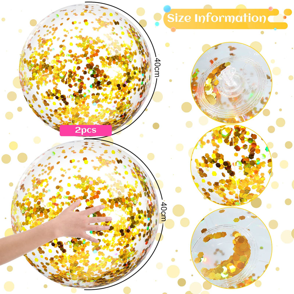 Closeup of Civaner glitter ball showing gold confetti details.