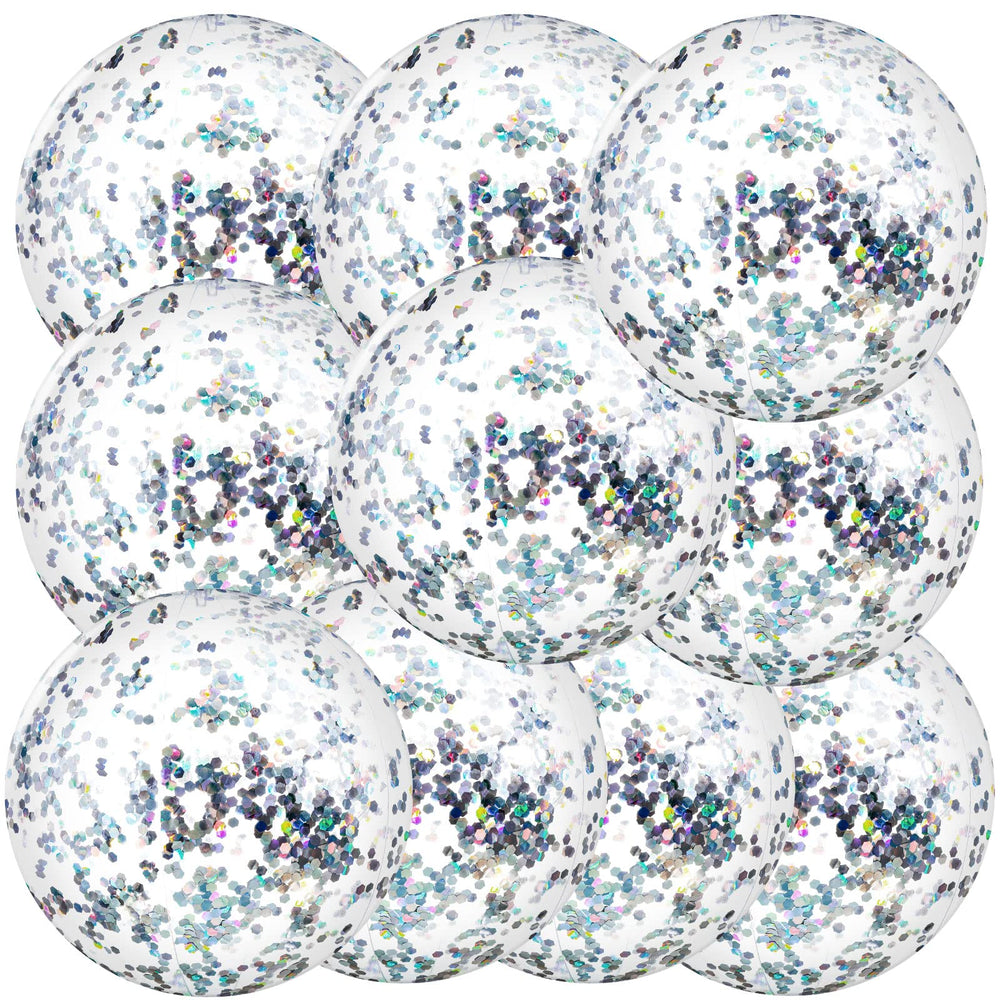 Civaner glitter beach ball 16 inch silver for sunny pool party decor