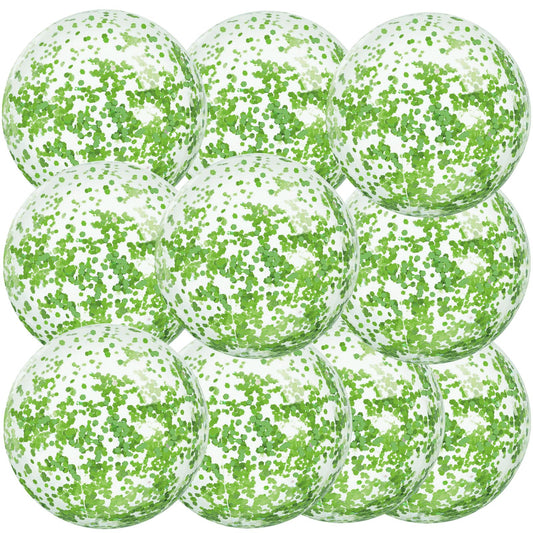 Civaner glitter green 16-inch beach ball basking in sunlight for vibrant pool decor.