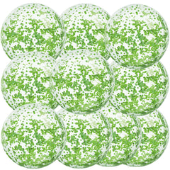 Civaner glitter green 16-inch beach ball basking in sunlight for vibrant pool decor.