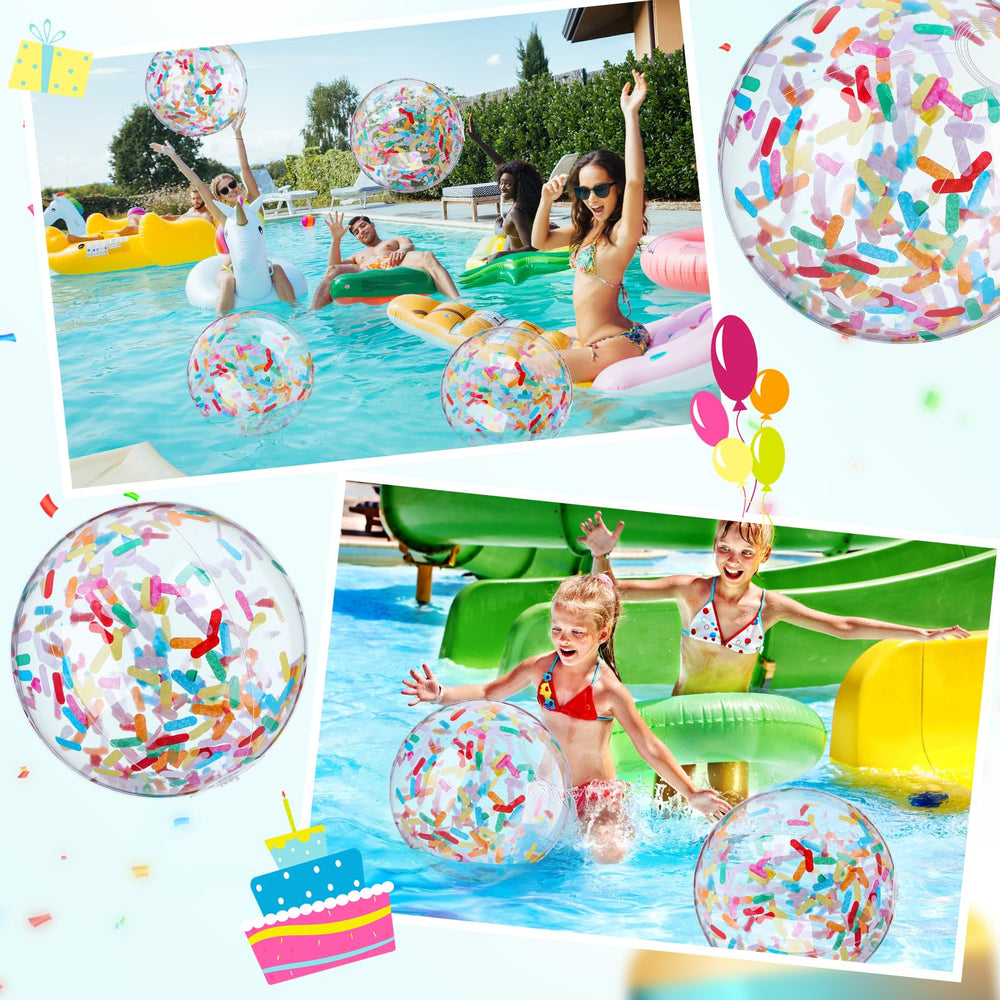 Civaner inflatable beach ball with clear material adds eye-catching beach decor.