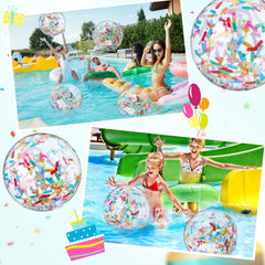 Civaner inflatable beach ball with clear material adds eye-catching beach decor.