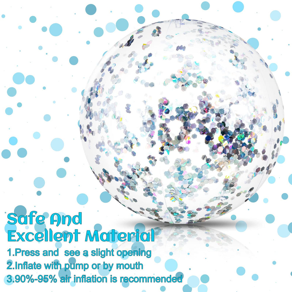 Civaner 16 inch clear ball with confetti sparkles for party games