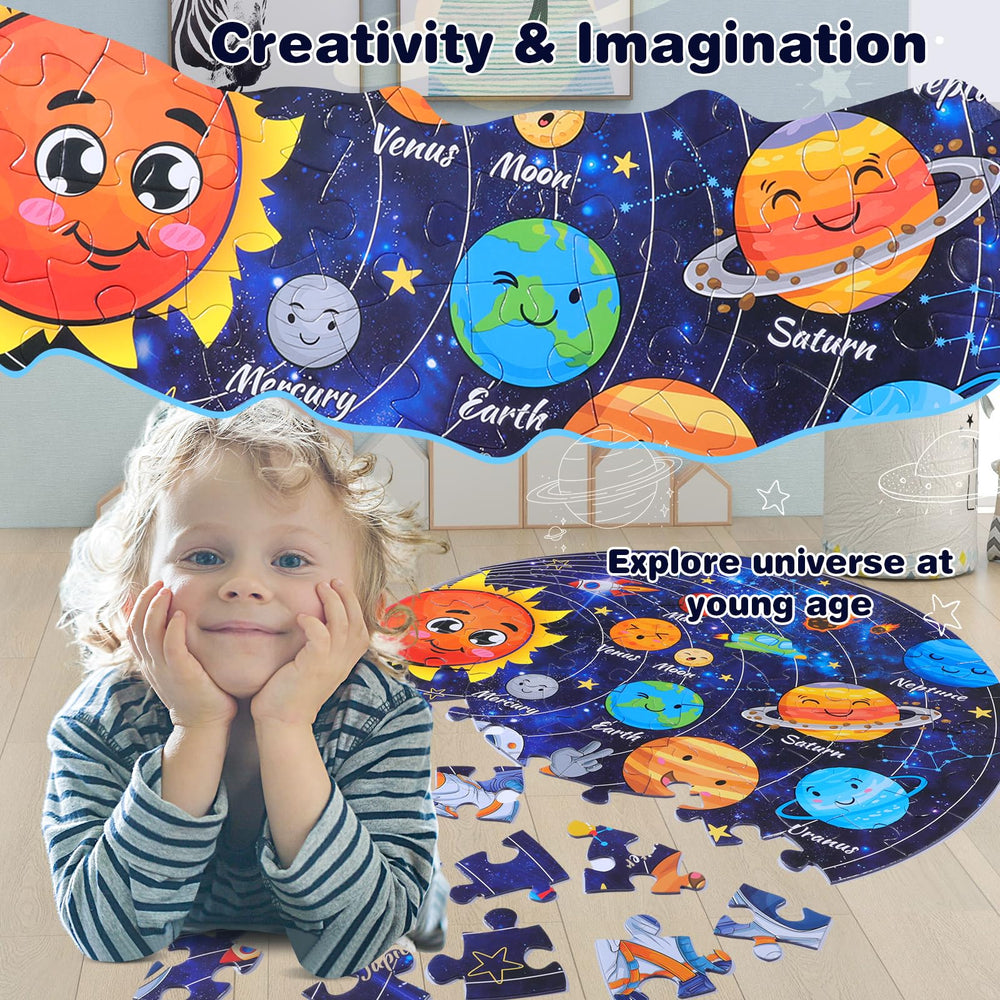 Civaner solar-system floor puzzle educational benefits for curiosity and memory.