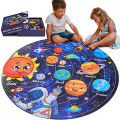 Civaner solar-system floor puzzle full round laid out for space learning and discovery.