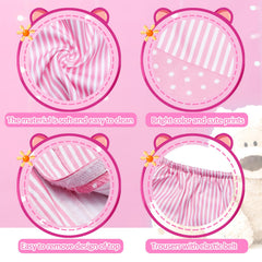 Civaner stripe bear clothes pink hat adds a cute finishing touch