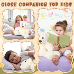 Civaner white teddy bears arranged on sofa for cozy decor