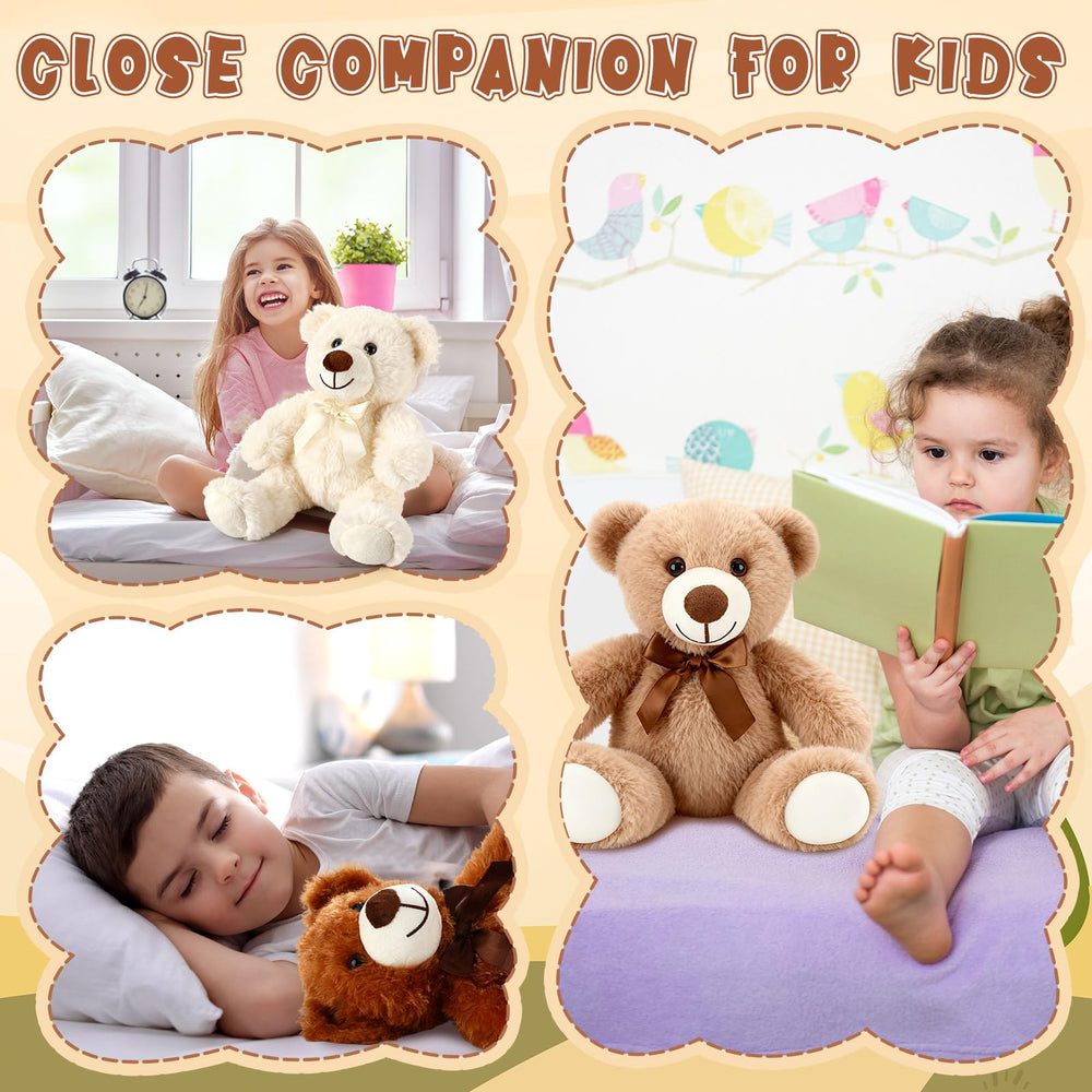 Civaner gray teddy bear plush, cute focal point for shelves.