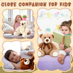 Civaner gray teddy bear plush, cute focal point for shelves.