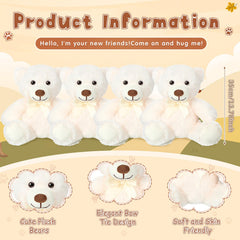 Civaner close-up of white teddy bear showing soft fur and stitching