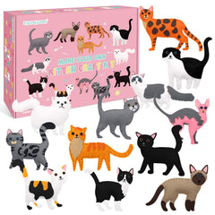 CiyvoLyeen cat sewing kit showing the kitty-face project for beginners to practice sewing skills.