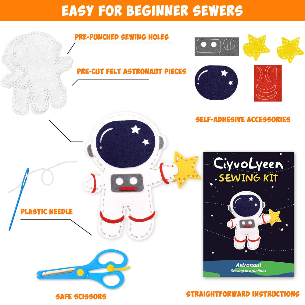 CiyvoLyeen space sewing kit safe scissors for beginner sewing