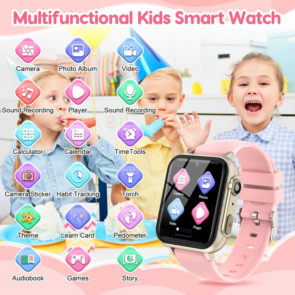 cjc kids smart watch screen close-up showing bright HD touch display