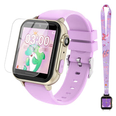 CJC Kids Smart Watch purple home screen showing a kid-friendly interface