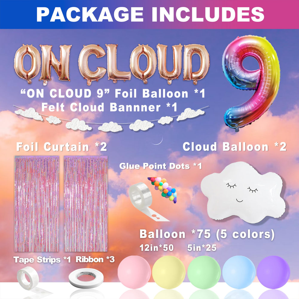 CJDCXY On Cloud 9 blue-white latex balloons for colorful arches