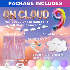 CJDCXY On Cloud 9 blue-white latex balloons for colorful arches