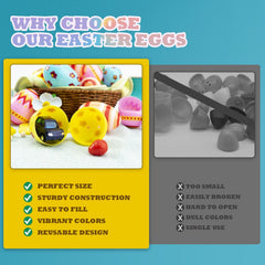 CJYGEGE 3-inch jumbo egg set with bold colors, eye-catching baskets.