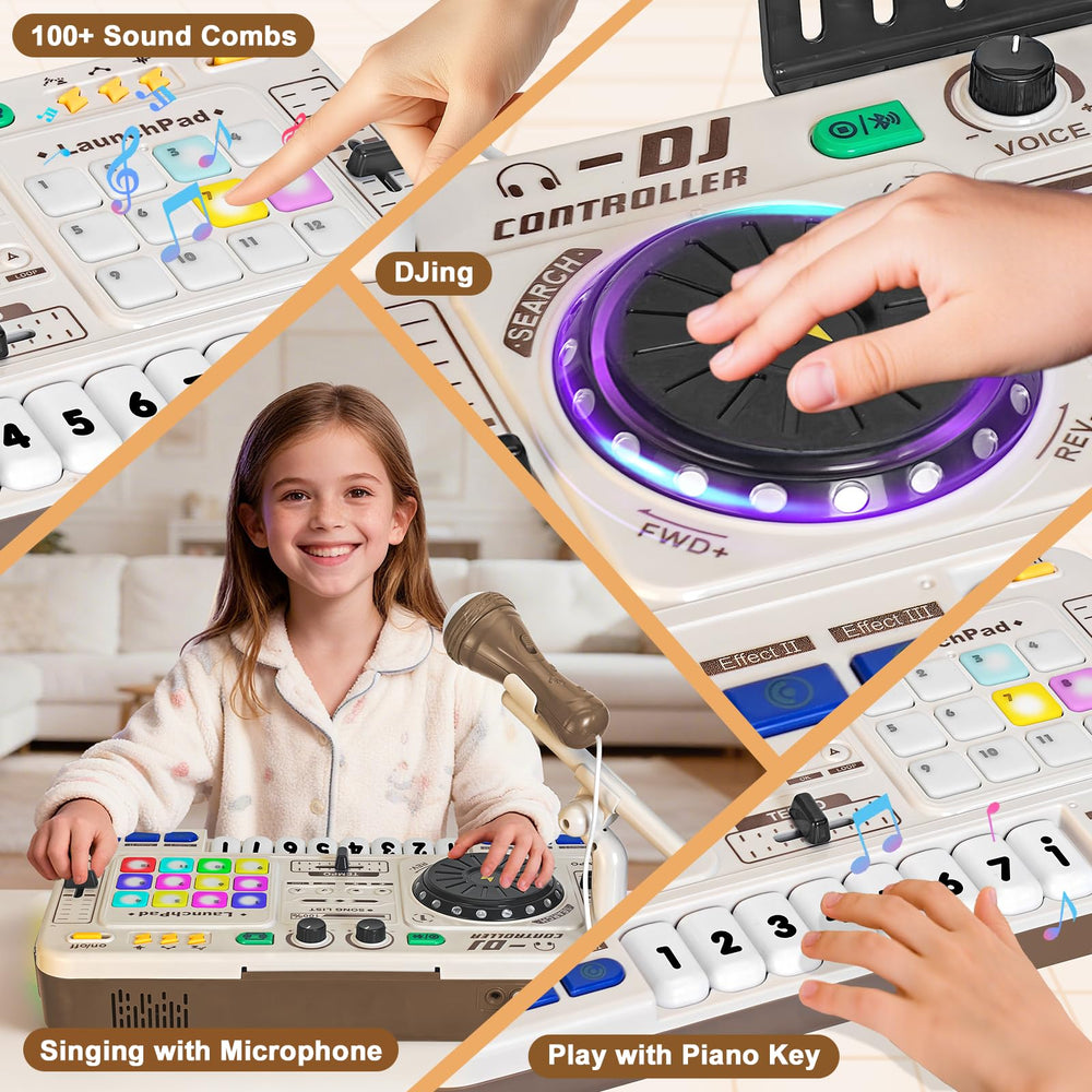 CL FUN DJ mixing table piano keys for musical exploration.