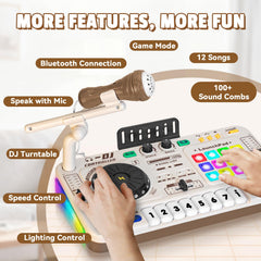 CL FUN Toddler DJ Mixing Table turntable for creative sound mixing.