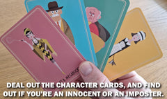 Clarendon Games Imposter! card deck laid out, ready for quick setup and strategic play.
