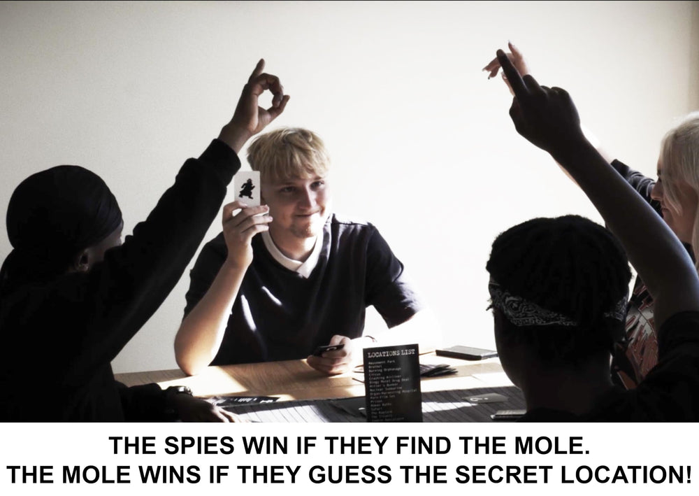 Clarendon Games The Mole rulebook keeps setup simple for 3β8 players.