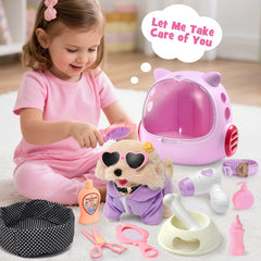 Cleboen dog leash, bowl, and bone set supports tidy pretend pet routines.