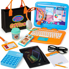 Cleboen pretend office laptop with clickable buttons for imaginative learning