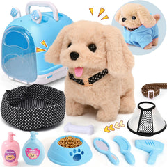 Cleboen robot dog toy walks and barks for lifelike pretend play.