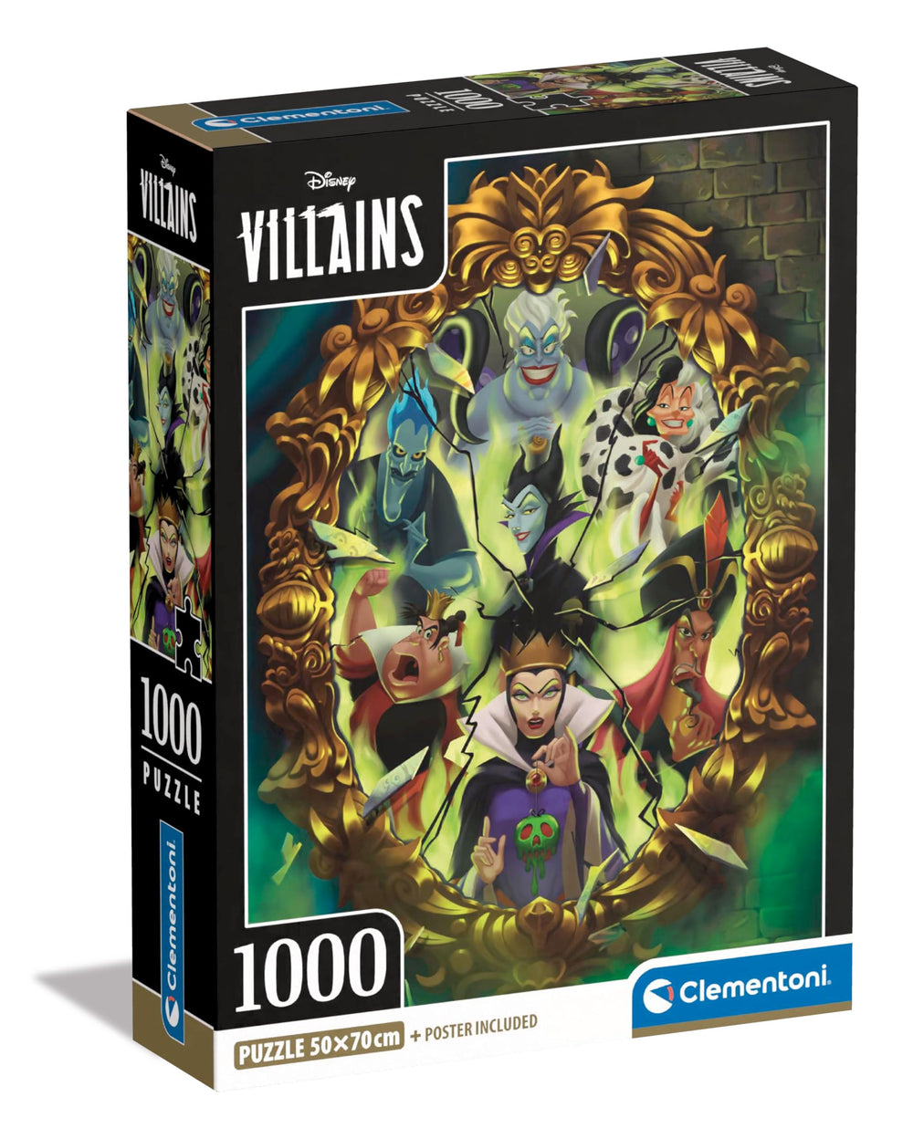 Clementoni Disney Villains 1000-piece puzzle vertical layout for adults
