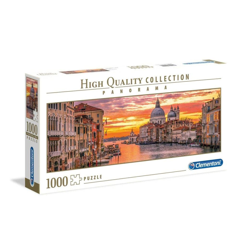Clementoni Grand Canal Venice panorama 1000-piece puzzle showing iconic scenery for mindful recreation.