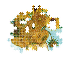 Finished Girasoli artwork, ready for framing after a satisfying puzzling session.